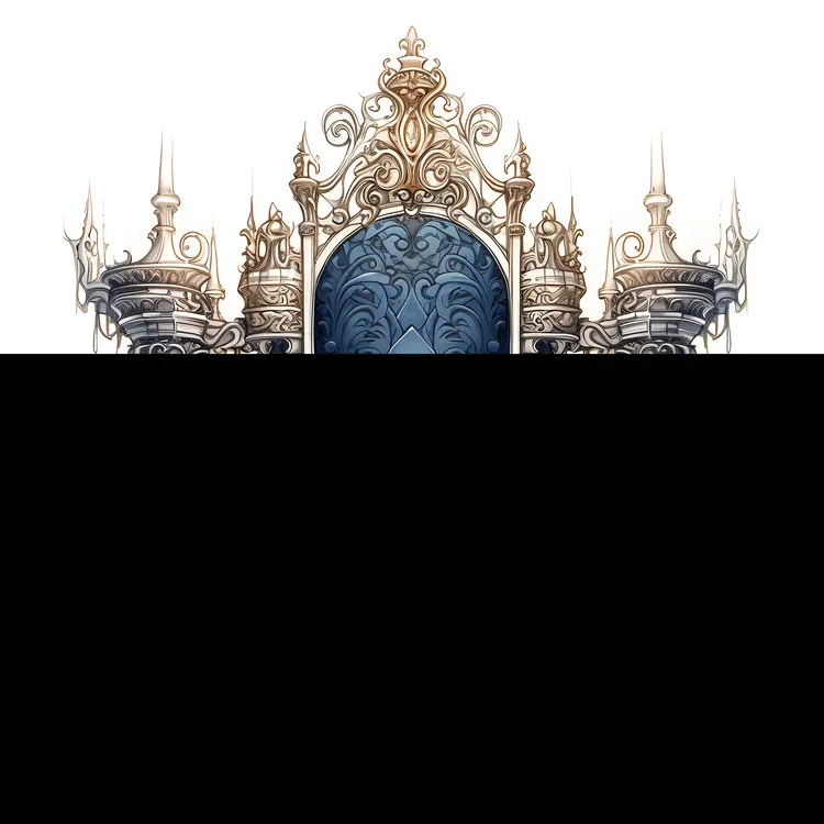 Luxurious Blue Ornate Throne