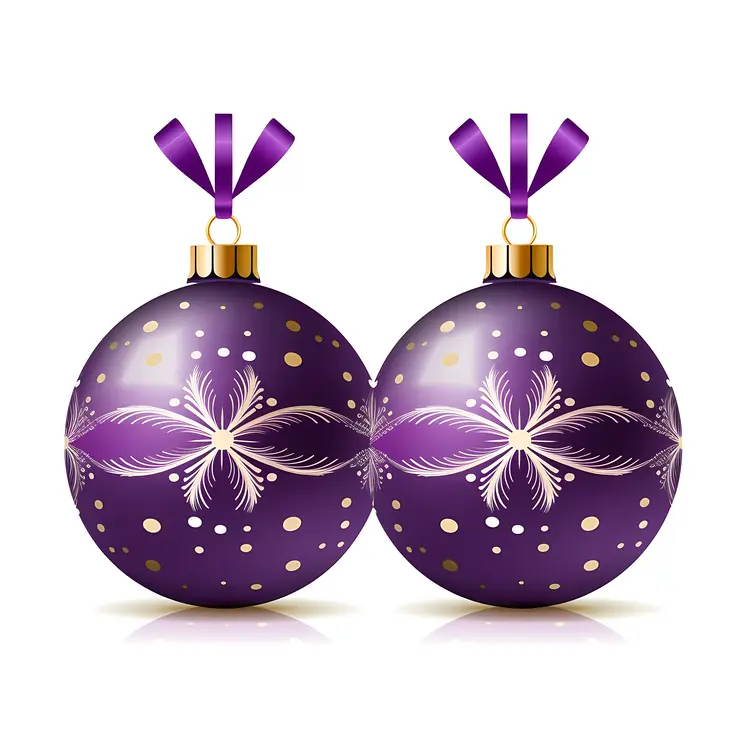 Purple Christmas Ornaments with Elegant Design