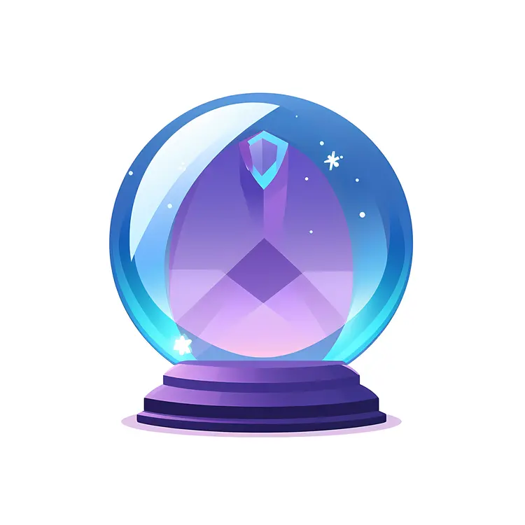 Decorative Purple Crystal Ball with Gem