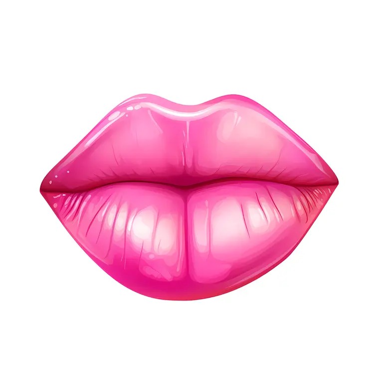 Glossy Pink Lips Illustration