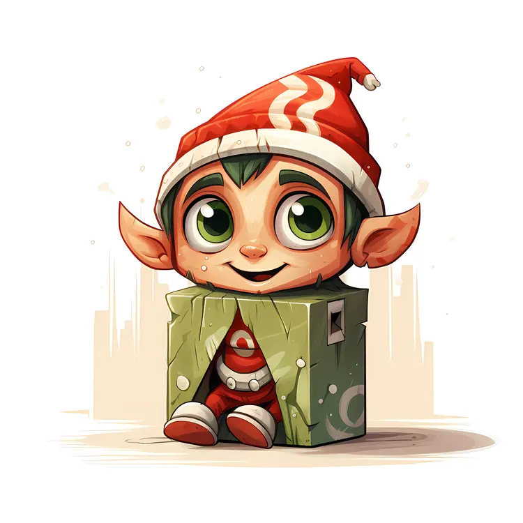 Adorable Elf in a Box