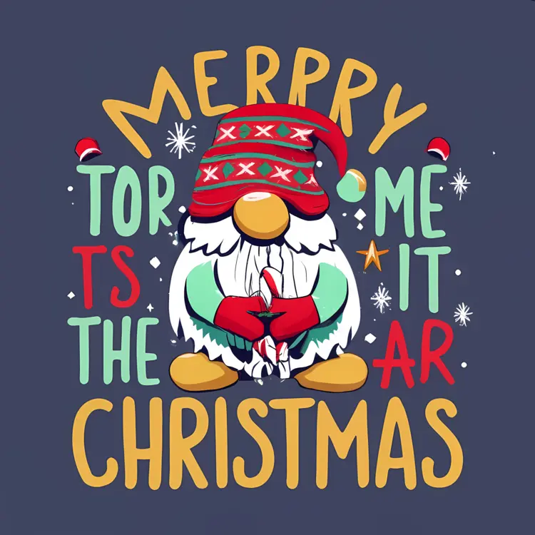 Christmas Gnome with Hat and Candy Cane
