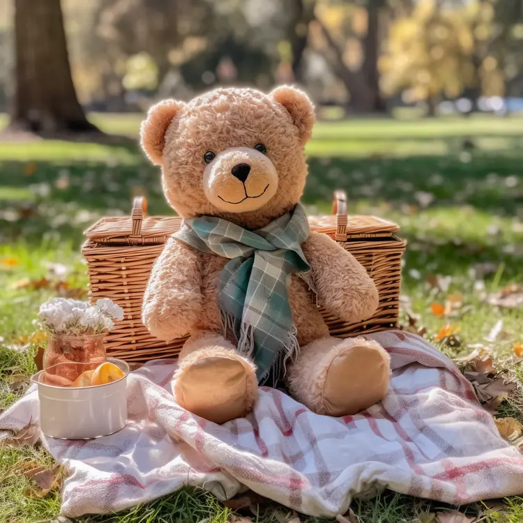 Teddy Bear with Picnic Setup