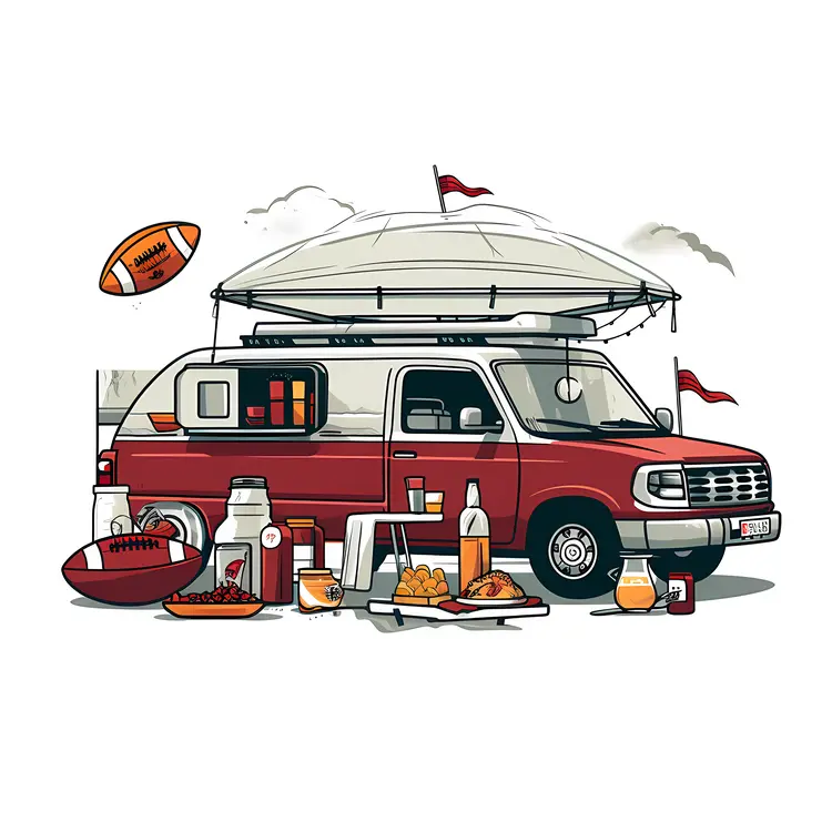 Tailgate Setup with Delicious Food