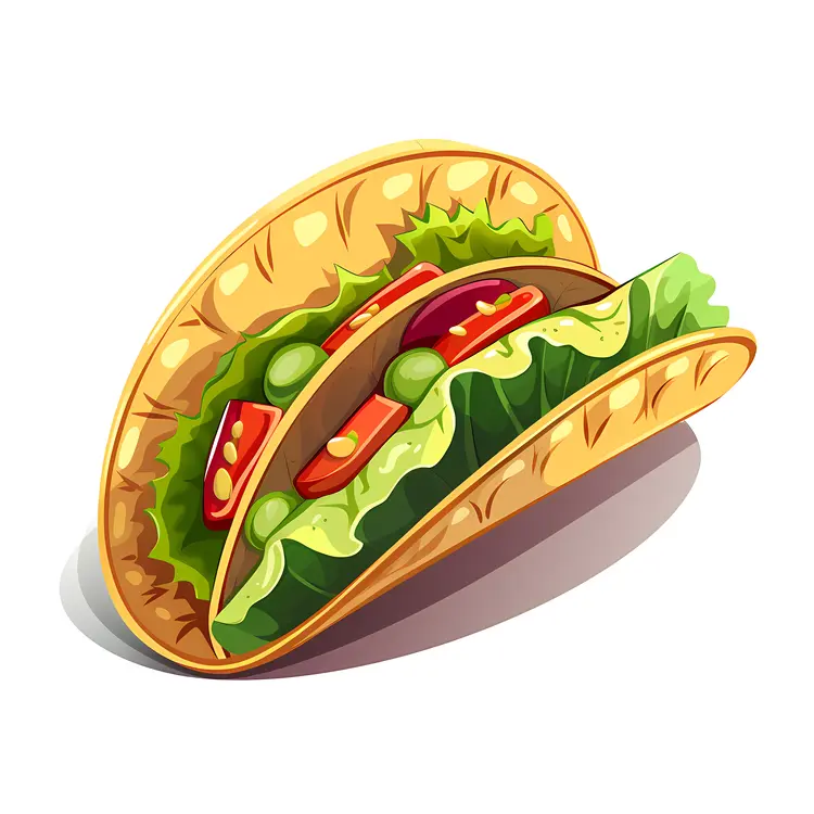 Fresh Veggie Taco with Lettuce and Tomato