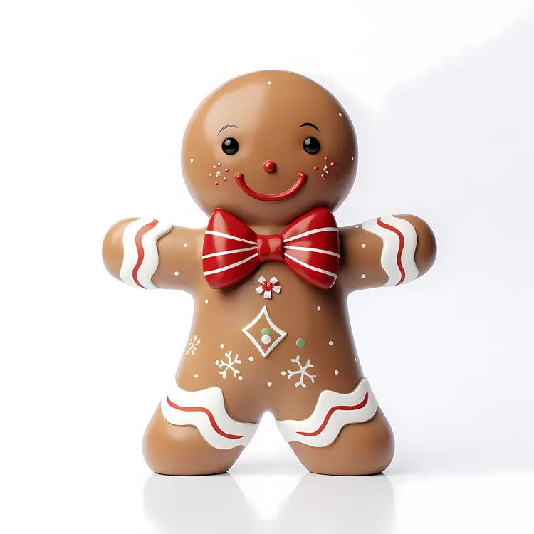 Cute Gingerbread Man with Bow Tie