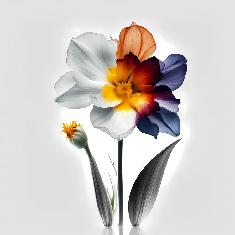 Colorful Flower with Multicolored Petals