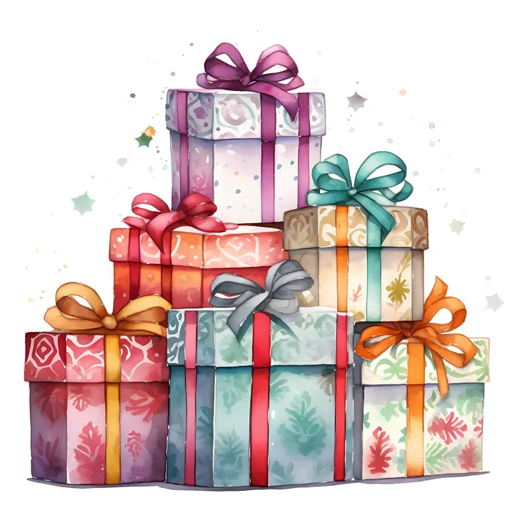 Festive Stacked Gift Boxes