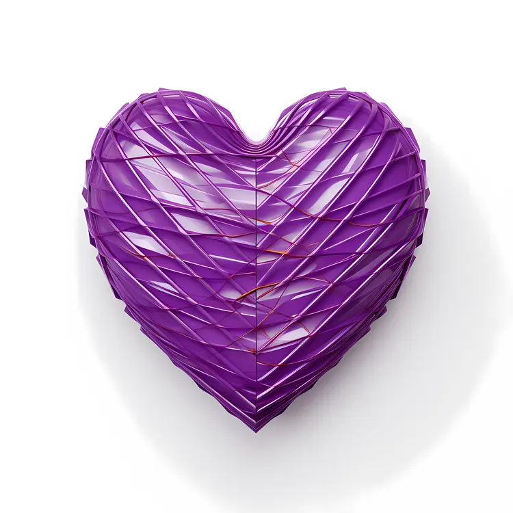Purple Heart Decoration for Valentine's Day