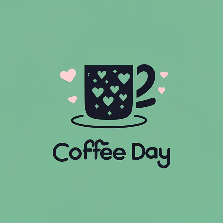 Coffee Cup with Hearts for Coffee Day