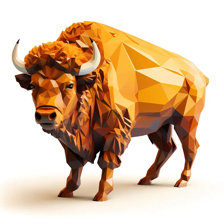 Geometric Bison Illustration