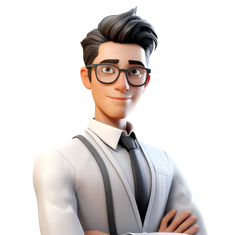 Boy with Glasses and Folded Arms