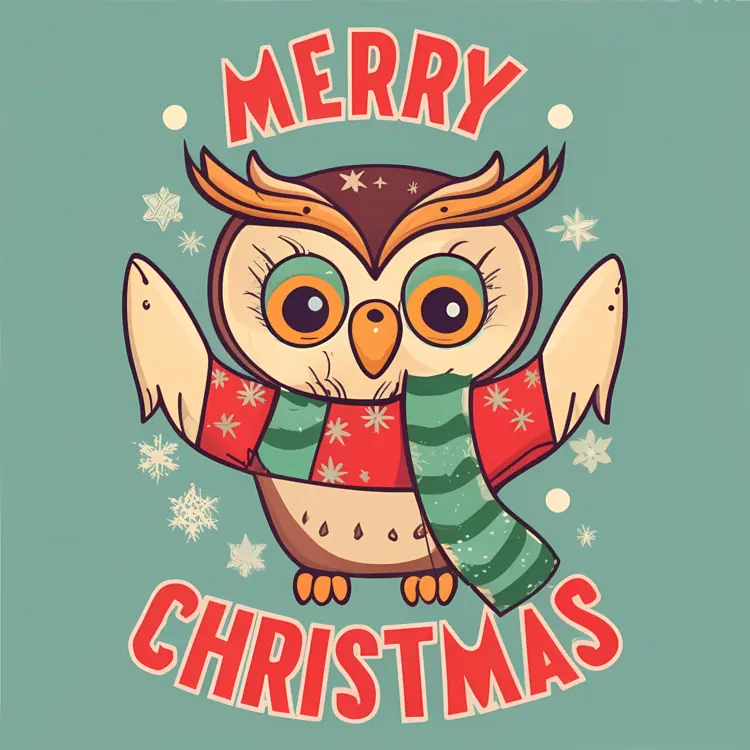 Christmas Owl with Scarf