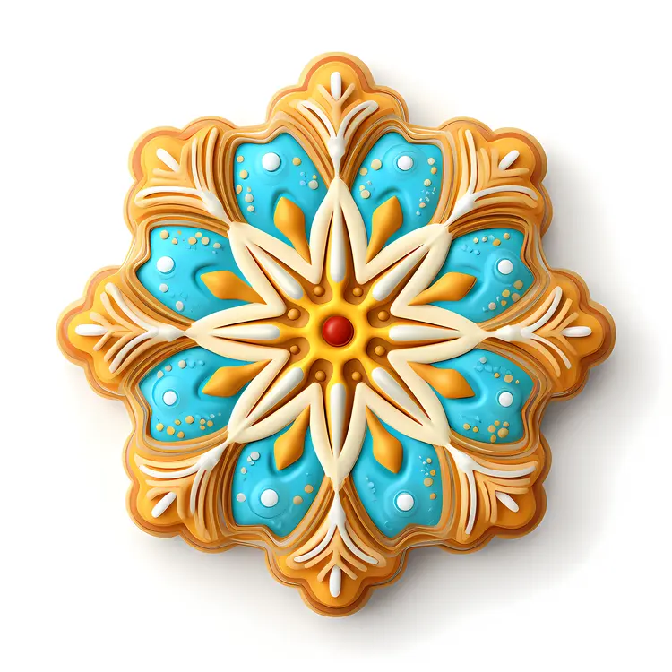 Blue and Gold Decorated Cookie
