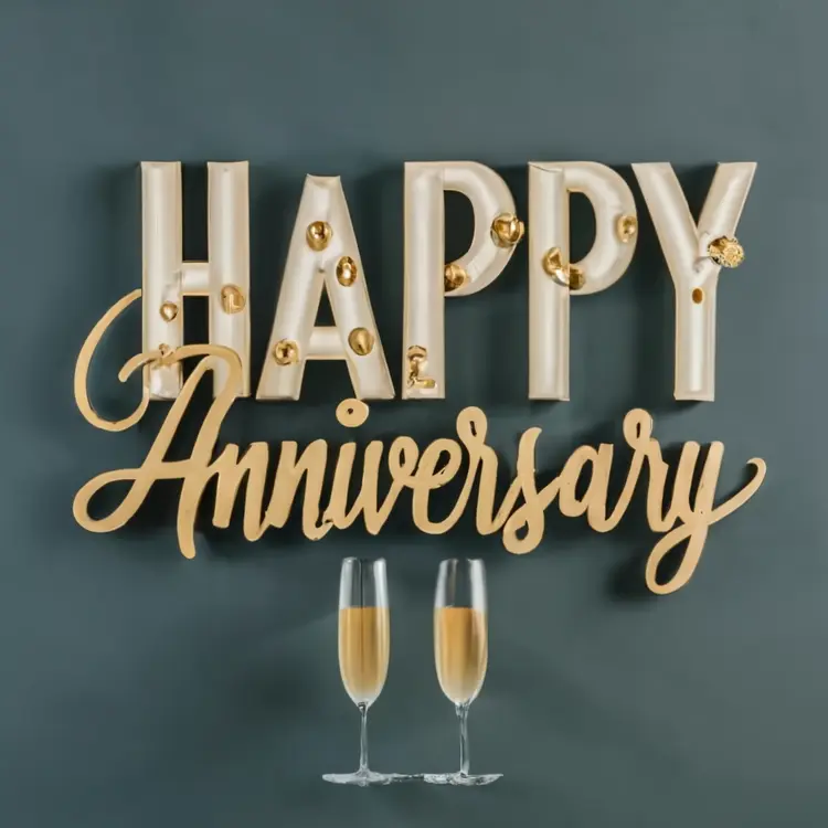 Happy Anniversary Celebration with Champagne