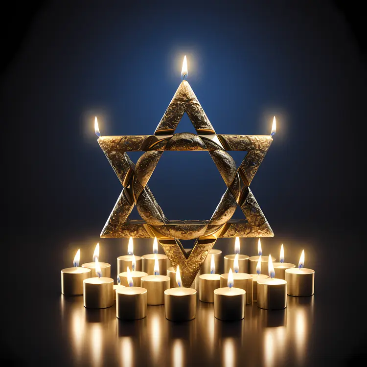Star of David with Candles for Hanukkah Celebration