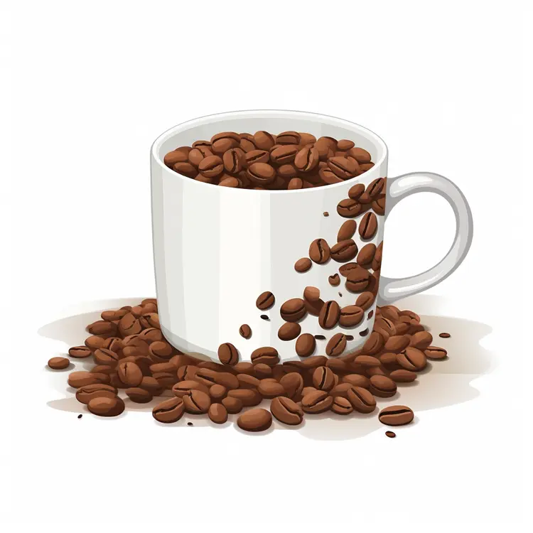 Coffee Cup Filled with Coffee Beans