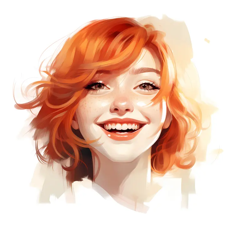 Happy Red-Haired Woman