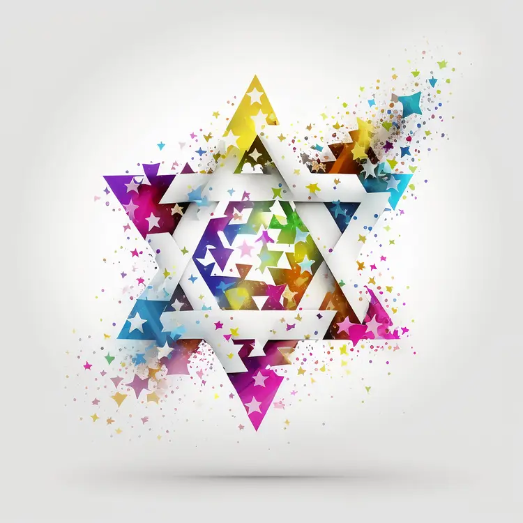 Colorful Geometric Star of David for Hanukkah Celebration