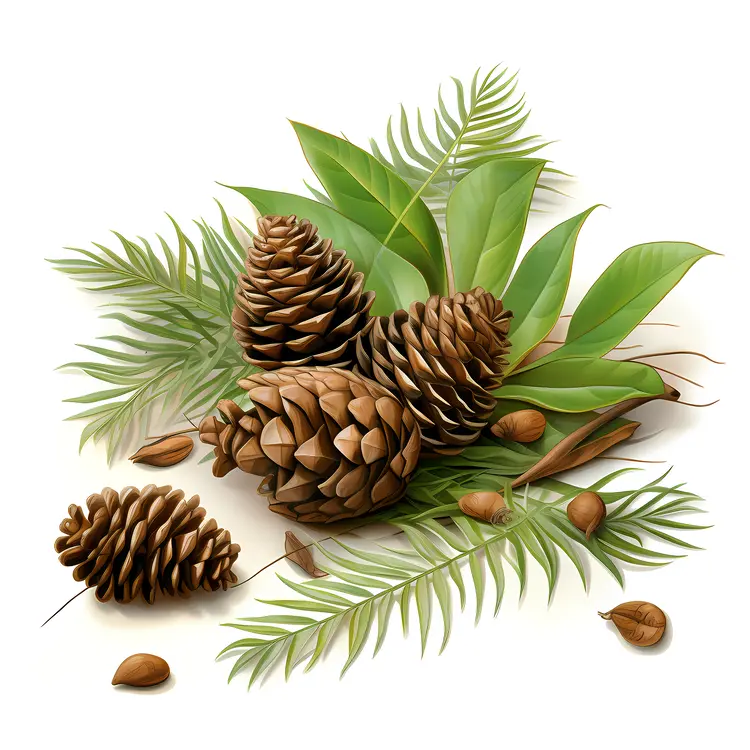 Autumn Pine Cones and Leaves Arrangement