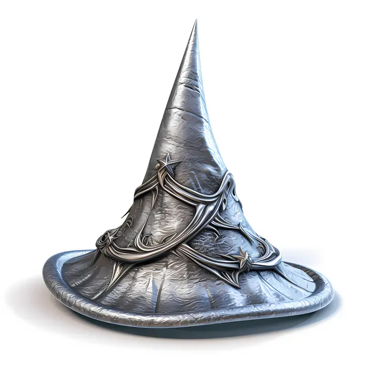 Silver Wizard Hat with Stars