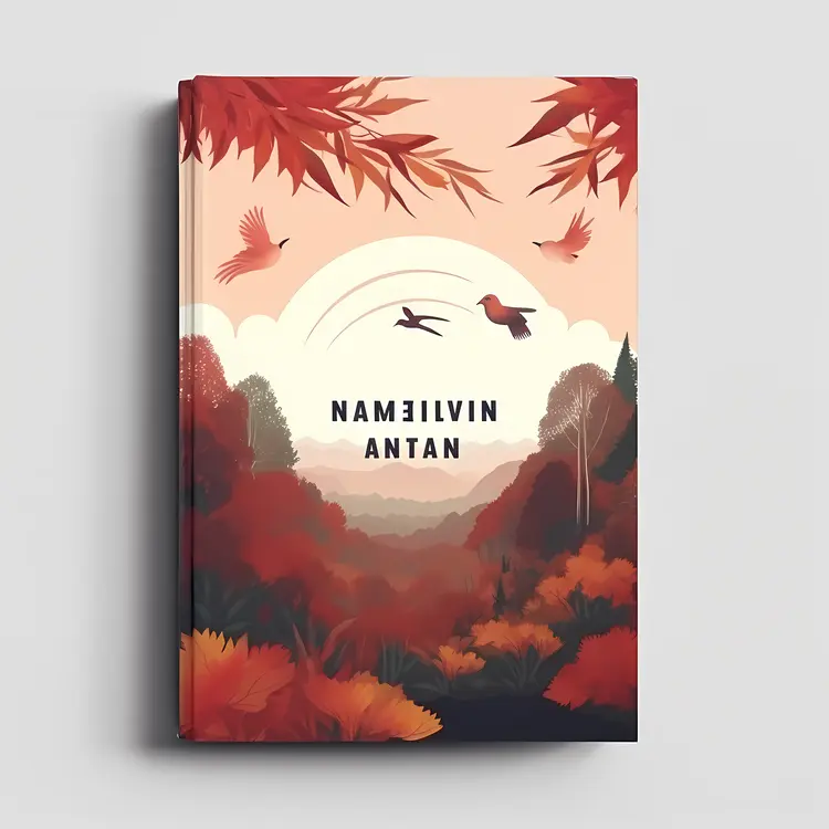 Illustrated Nature Book with Autumn Landscape