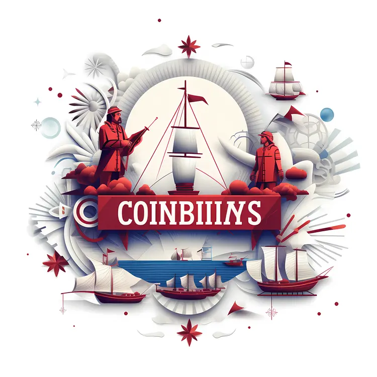 Historical Coin with Ships and Explorers