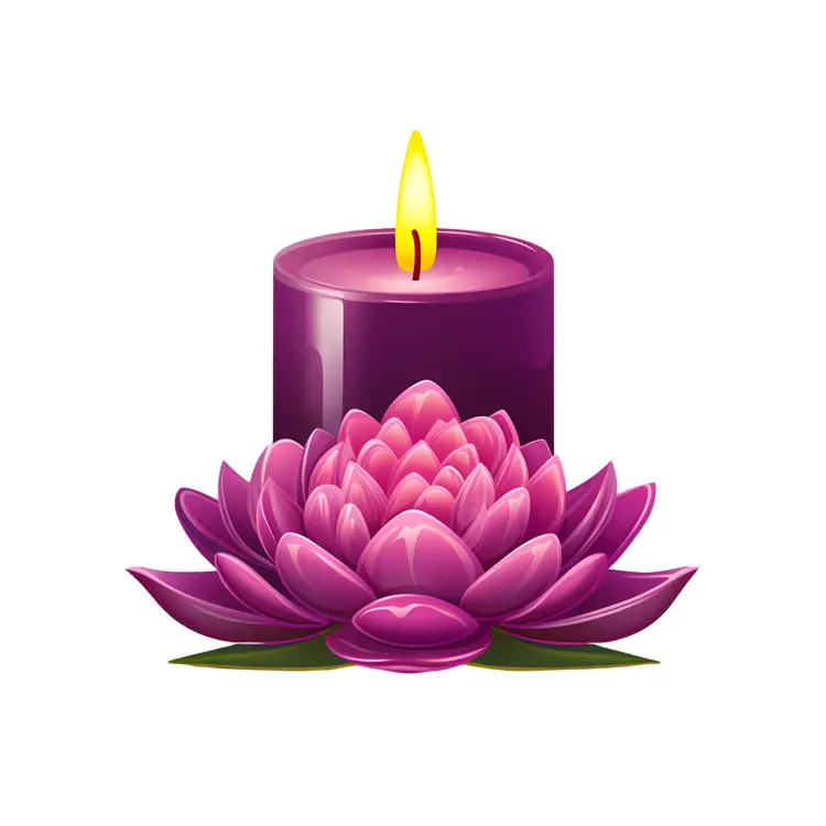 Purple Lotus Candle with Yellow Flame