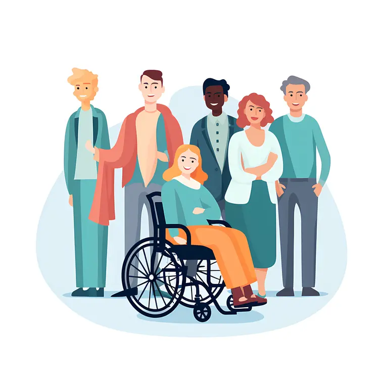 Diverse Group with Wheelchair User