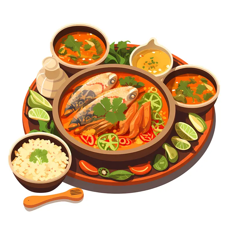 Fish Curry with Rice and Lime
