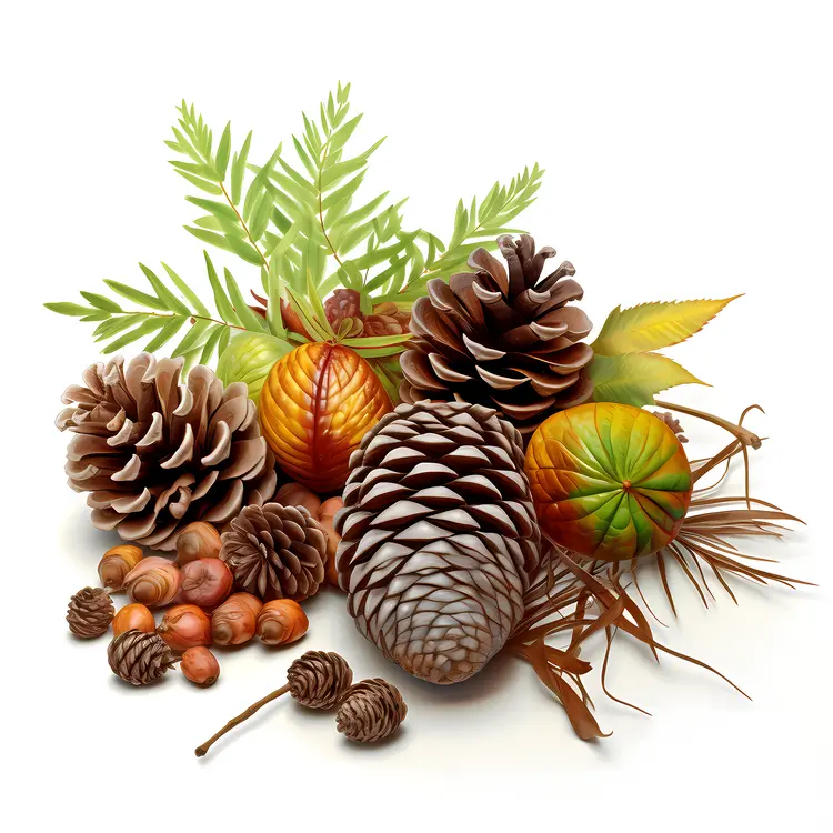 Beautiful Pine Cones and Autumn Elements