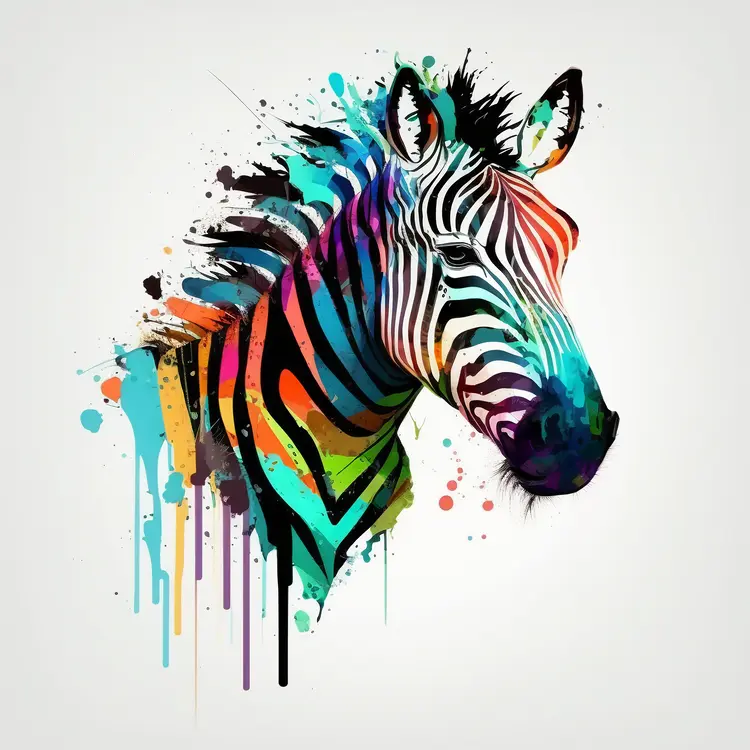 Colorful Abstract Zebra Art