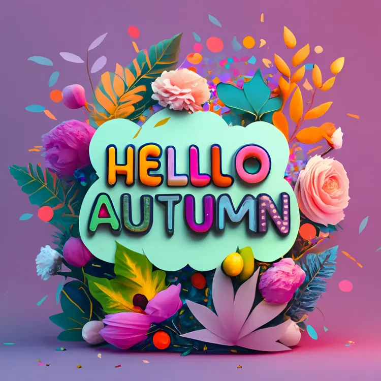 Colorful Hello Autumn Greeting