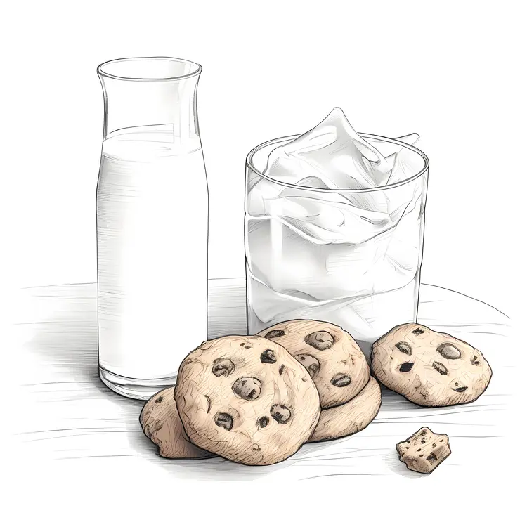 Delicious Cookies with Milk Illustration