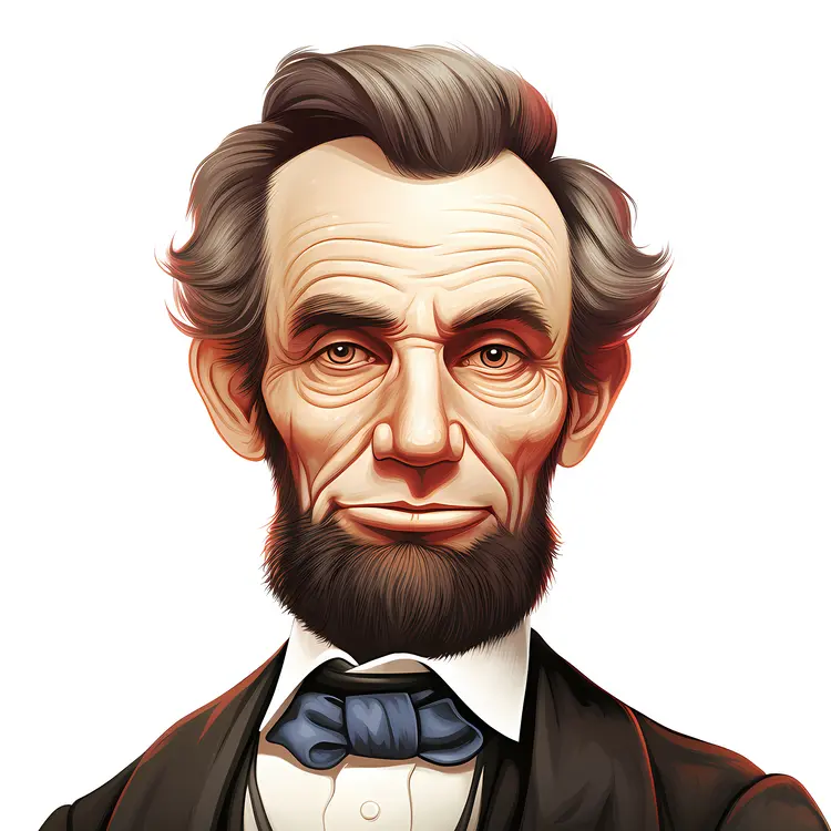 Cartoon Abraham Lincoln in Formal Attire