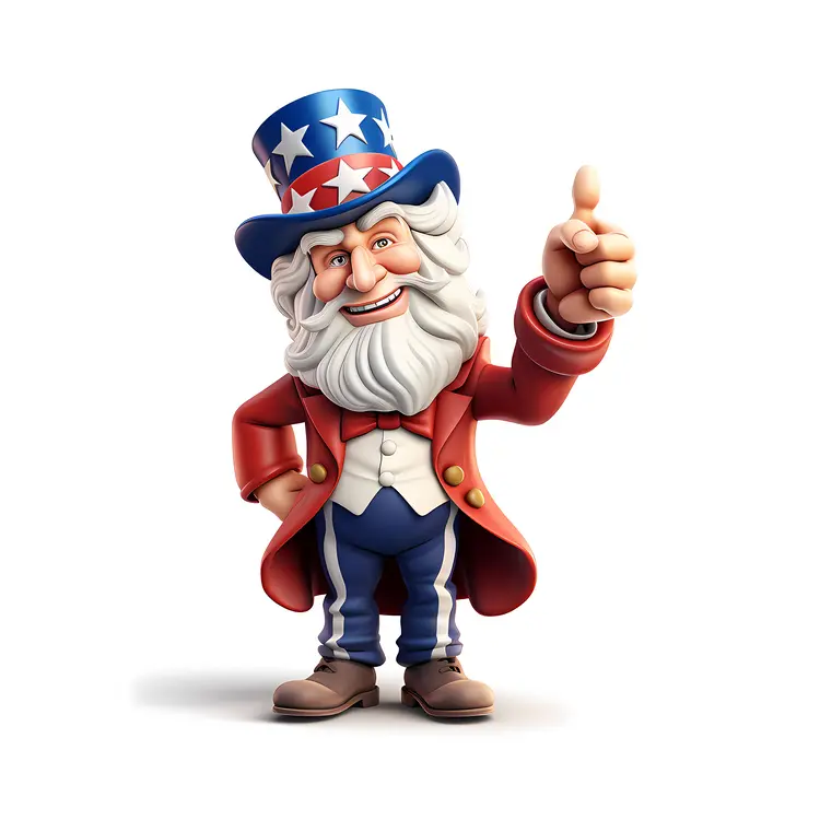 Patriotic Uncle Sam Character Illustration