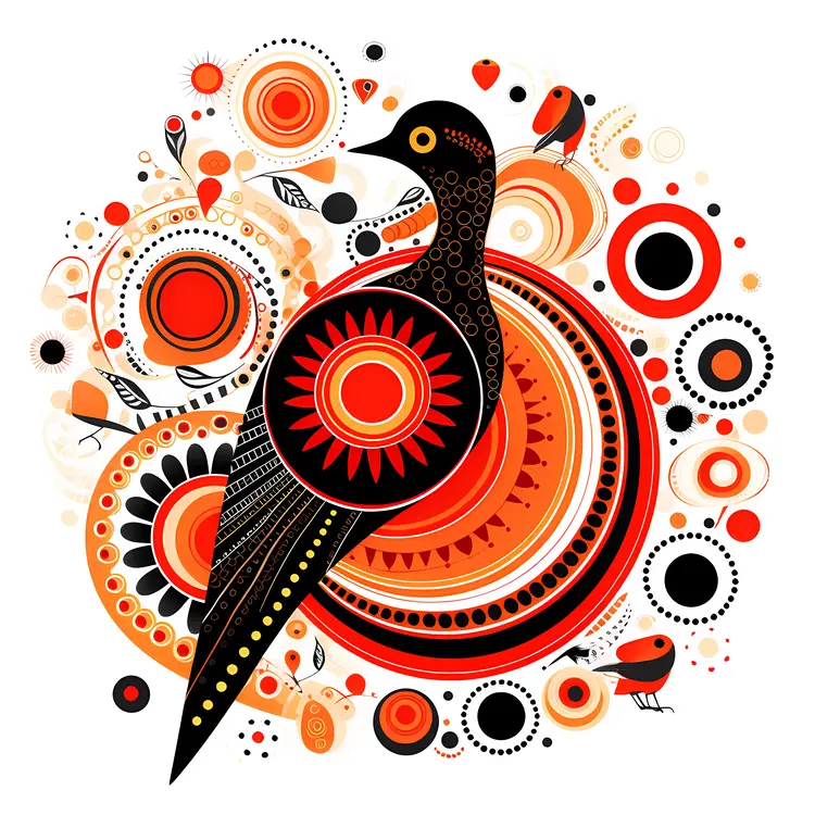 Abstract Bird with Colorful Patterns