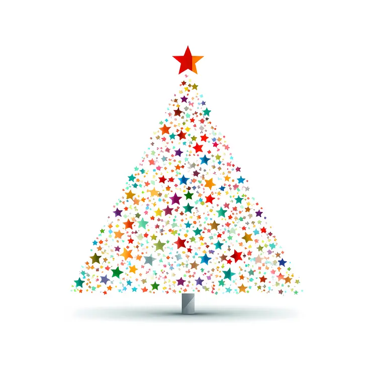 Colorful Starry Christmas Tree