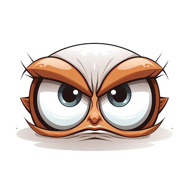 Angry Cartoon Face with Big Eyes