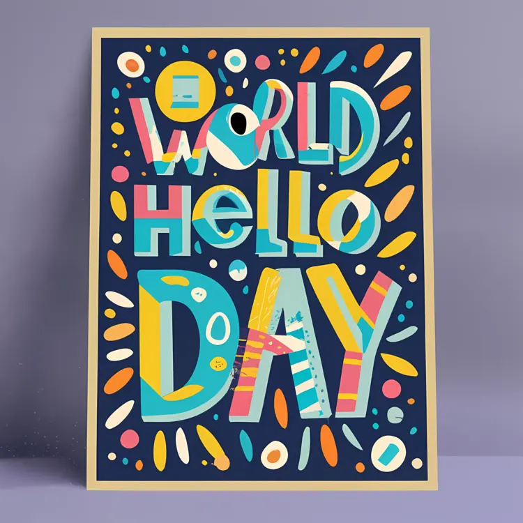 World Hello Day with Colorful Design