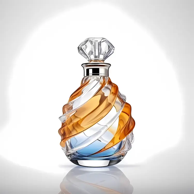 Elegant Perfume Bottle with Swirling Design