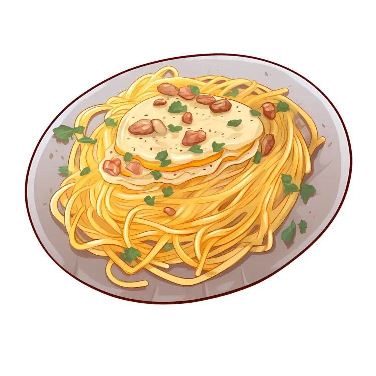 Yummy Spaghetti with Egg and Nuts