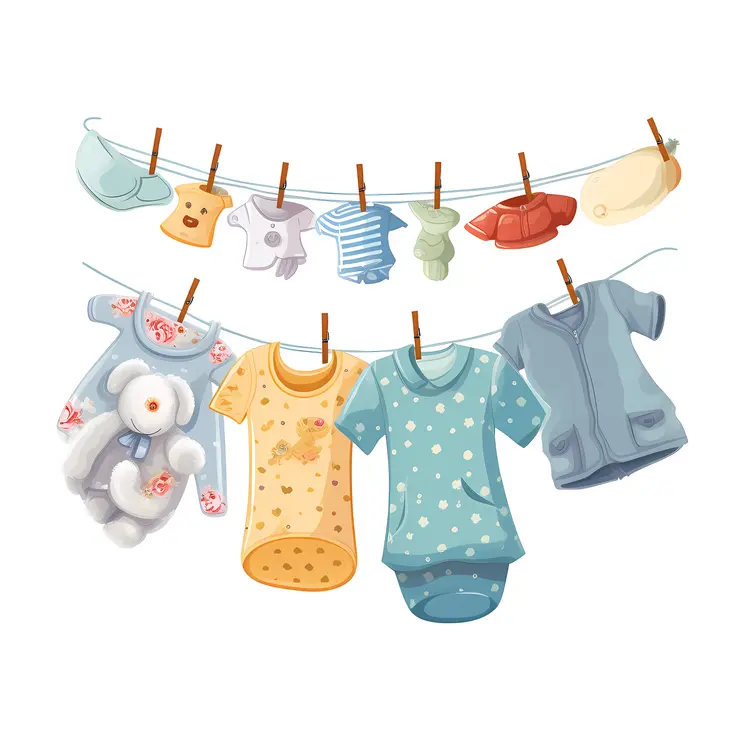 Colorful background of children's clothing and accessories for rainy days