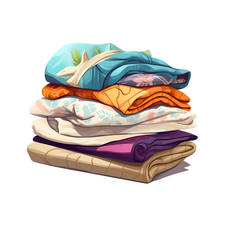 Stack of Colorful Folded Clothes