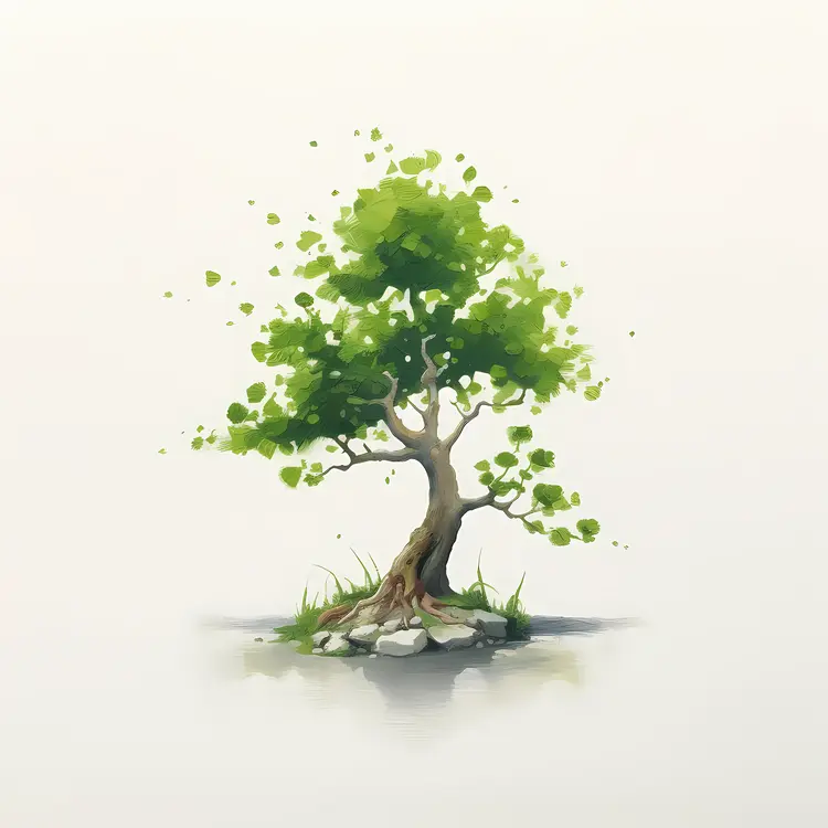Small Tree on Rocky Ground