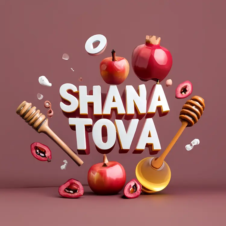 Shana Tova with Apples and Honey Dippers