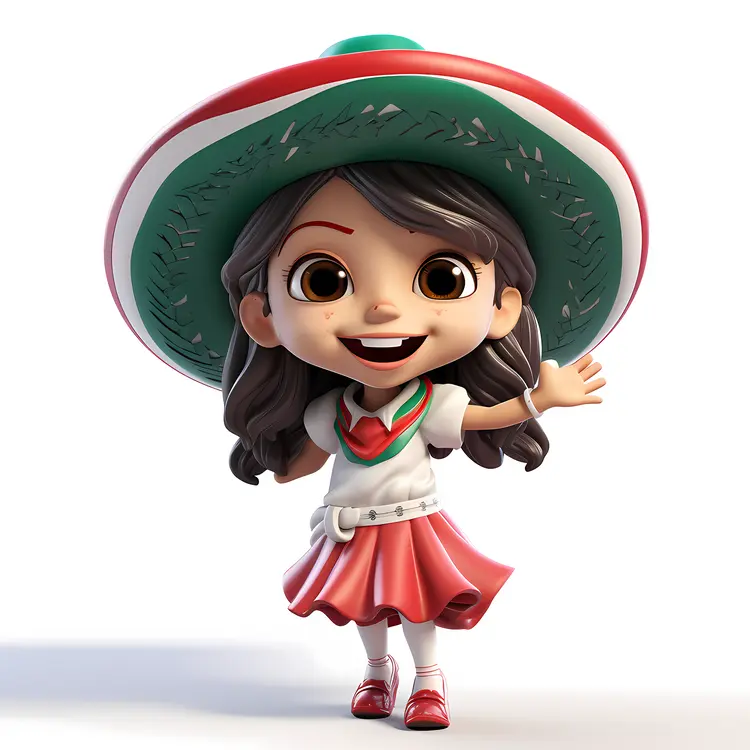 Cute girl with hat and dress