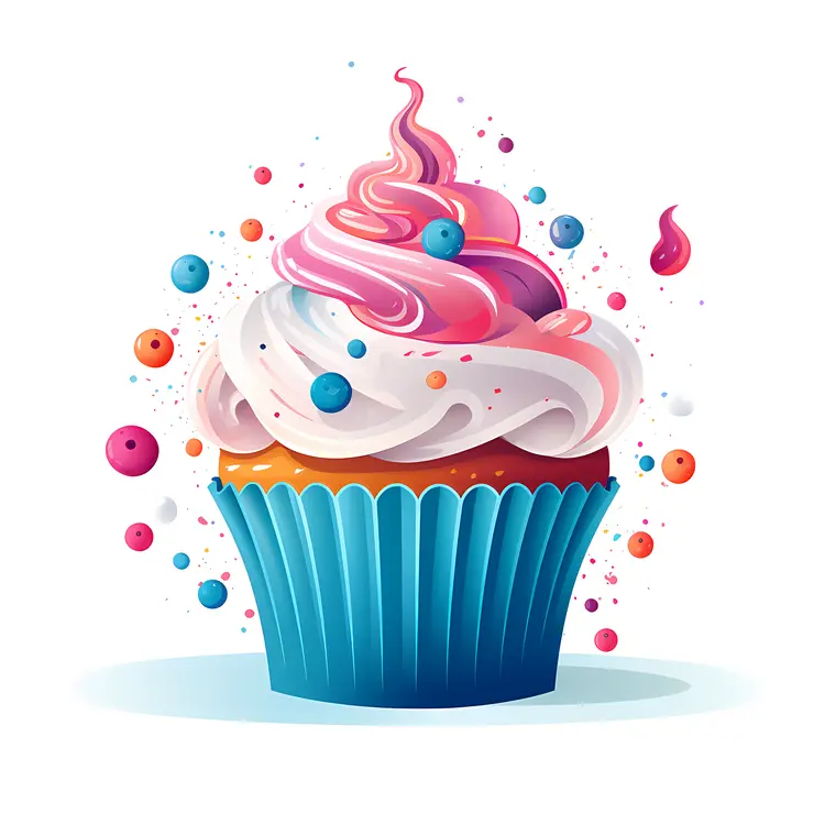 Colorful Cupcake with Sprinkles