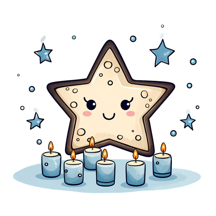Cute Star with Candles