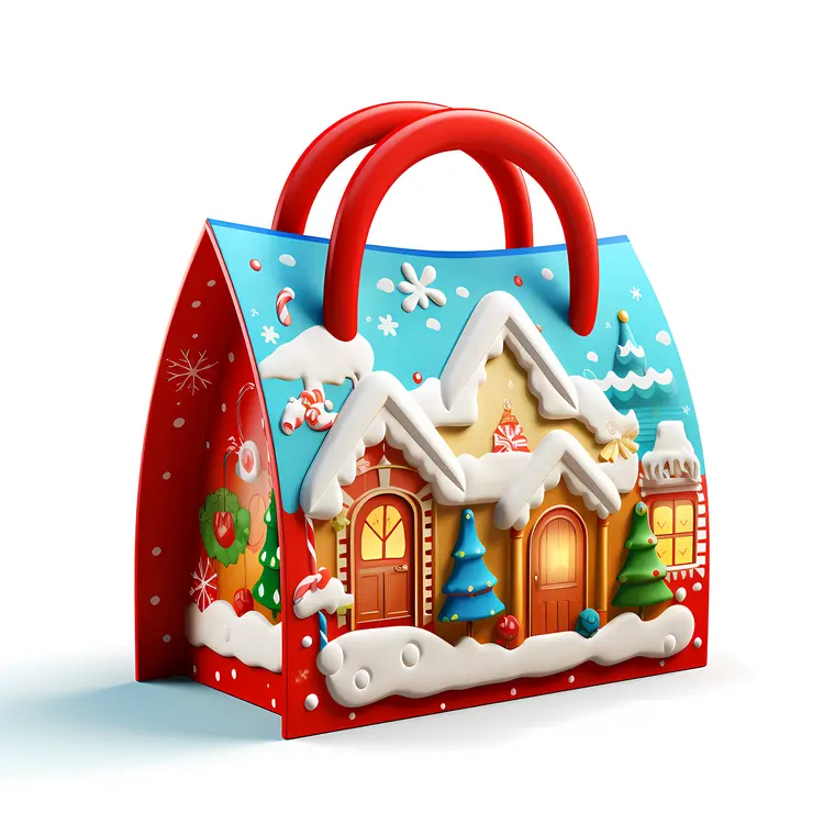 Gingerbread House Bag with Festive Design